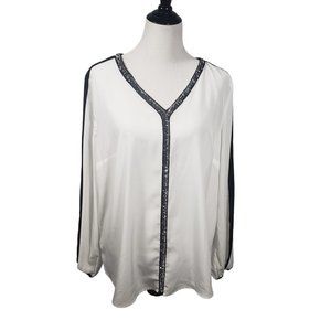 Style & Co. Women's size X-Large White and Black Blouse